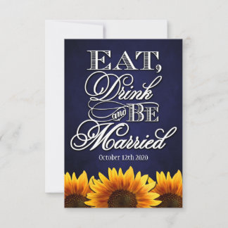 Mangez boire et être marié Mariage rustique Cartes