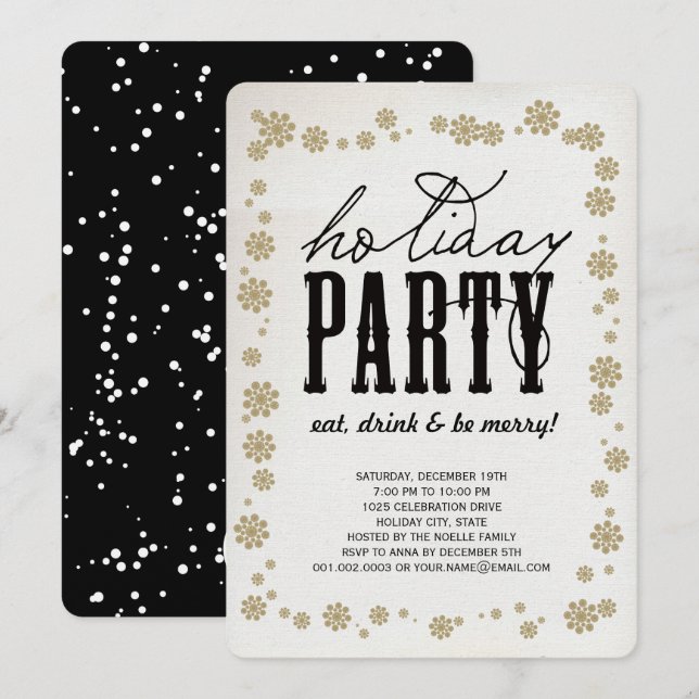 Mangez Boire et Soyez Joyeux Invitation de fête de (Devant / Derrière)