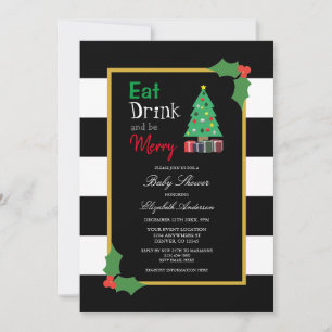 Mangez Boire Et Soyez Merry Baby shower Invitation