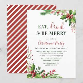 Mangez, buvez et soyez joyeux | Invitation à la fê