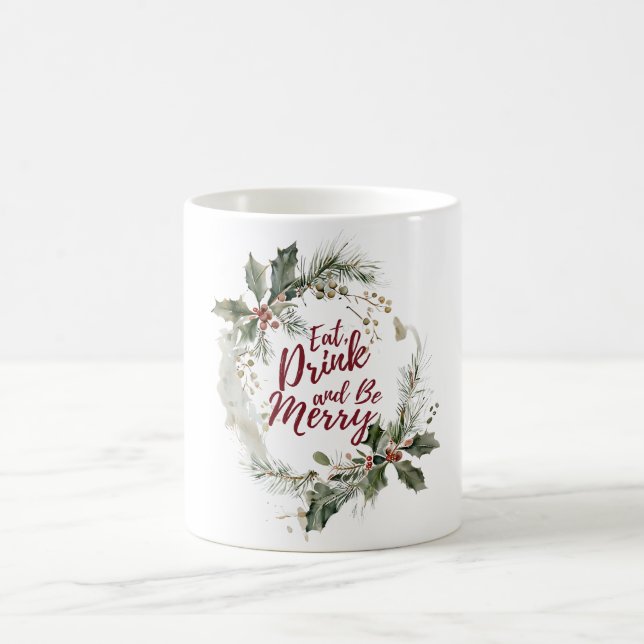 Mangez, buvez et soyez joyeux Mug de Noël (Centre)