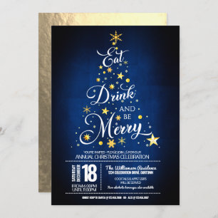 Mangez, buvez et soyez joyeux Noël Fête Invitation