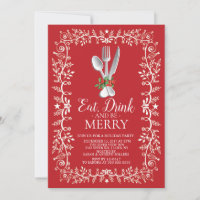 Mangez, buvez et soyez Joyeux Noël Invitation