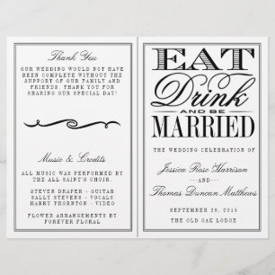 Mangez, buvez et soyez mariés Mariage noir/blanc m