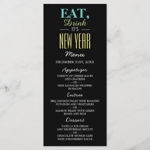 Mangez, buvez le menu du Nouvel An