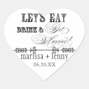 Mangez, buvez n Obtenez Marié Matching Stickers ou