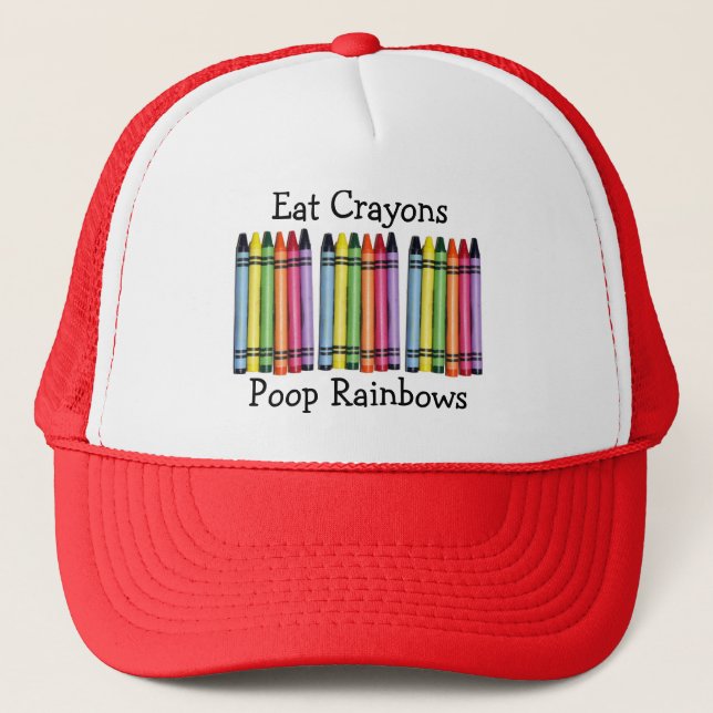 Mangez Crayons Poop Rainbows Casquette (Devant)