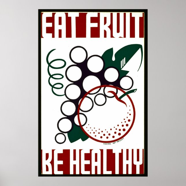 Mangez des fruits - Soyez en santé - Poster de l'A (Devant)