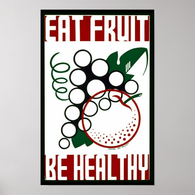 Mangez des fruits - Soyez en santé - Poster de l'A (Devant)