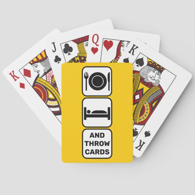 Mangez, dormez et jetez des cartes à jouer jaune (dos)