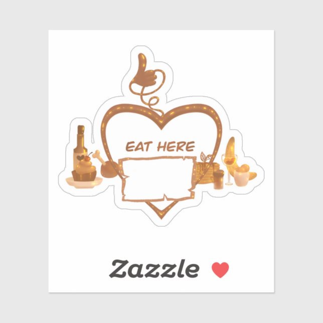 Mangez ici autocollant restaurant affaires savoure (Feuille)