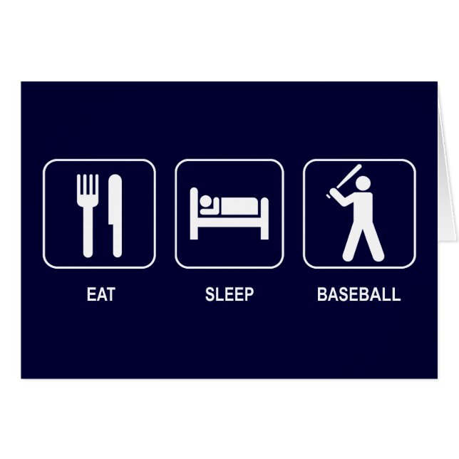 Mangez la carte de base-ball de sommeil (Devant horizontal)
