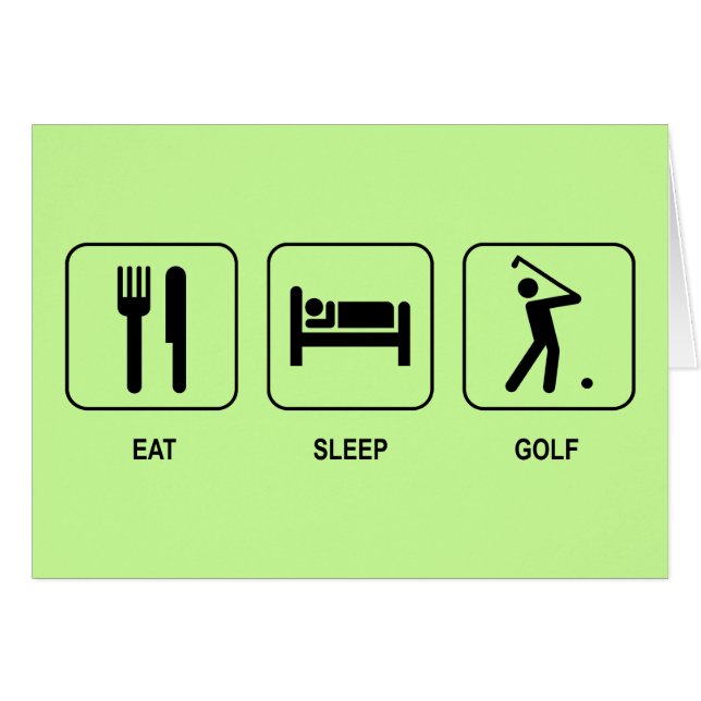 Mangez la carte de golf de sommeil (Devant horizontal)