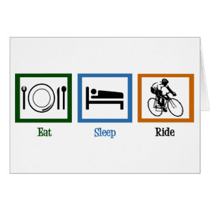 Mangez la marche du sommeil drôle carte cycliste
