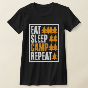 Mangez le camp de sommeil répéter drôle tshirt