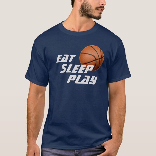 Mangez le sommeil Jouer au basket-ball T-shirt (Devant)