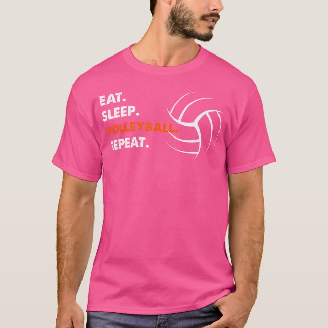 Mangez Le Sommeil Répétez Le Tshirt Volleyball Pou (Devant)