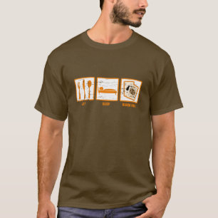 Mangez le T-shirt de nerf de boeuf de sommeil