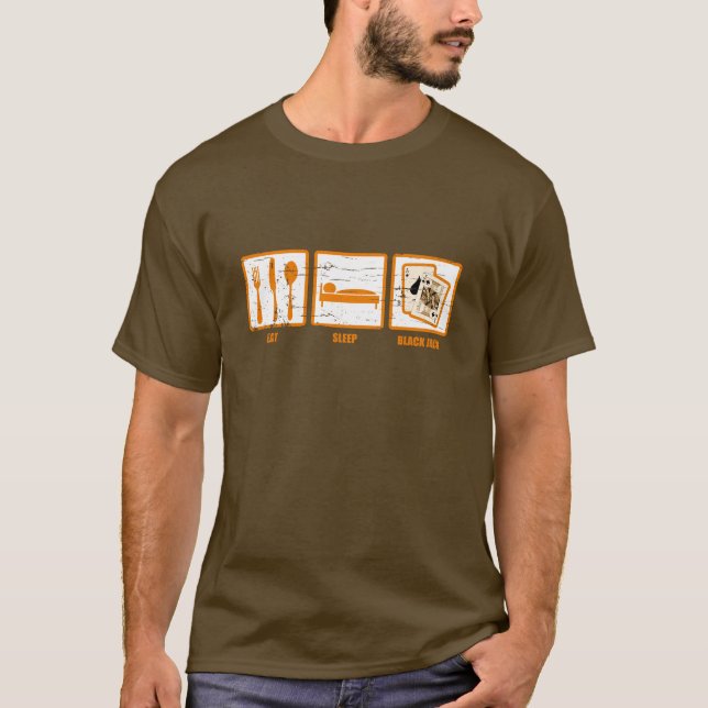 Mangez le T-shirt de nerf de boeuf de sommeil (Devant)