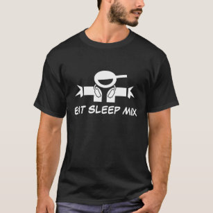 Mangez le T-shirt du DJ de mélange de sommeil