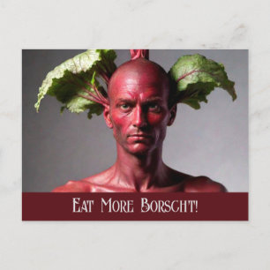 Mangez Plus de Borscht : Carte Postale de l'Homme