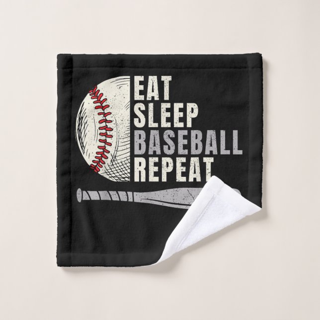 Mangez Sleep Baseball Répéter Funny Baseball Playe (Gant de toilette)