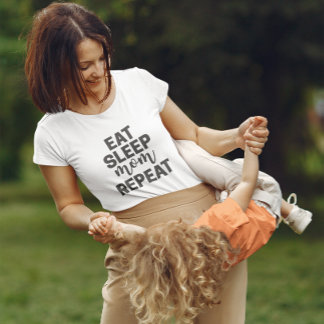 Mangez Sleep Maman Repeat - Cadeau TShirt pour Mam