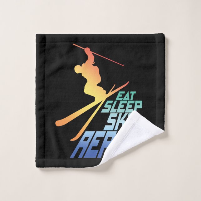 Mangez Sleep Ski Répéter Ski Lecteur Lover Sport (Gant de toilette)