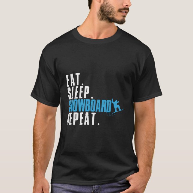 Mangez Sleep Snowboard Répéter Ski Sweat - shirt à (Devant)