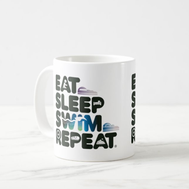 Mangez Sleep Swim Repeat - Mug amusant pour les am (Devant gauche)