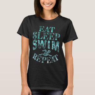 Mangez Sleep Swim Répétez nager Tshirt Swimmer nag