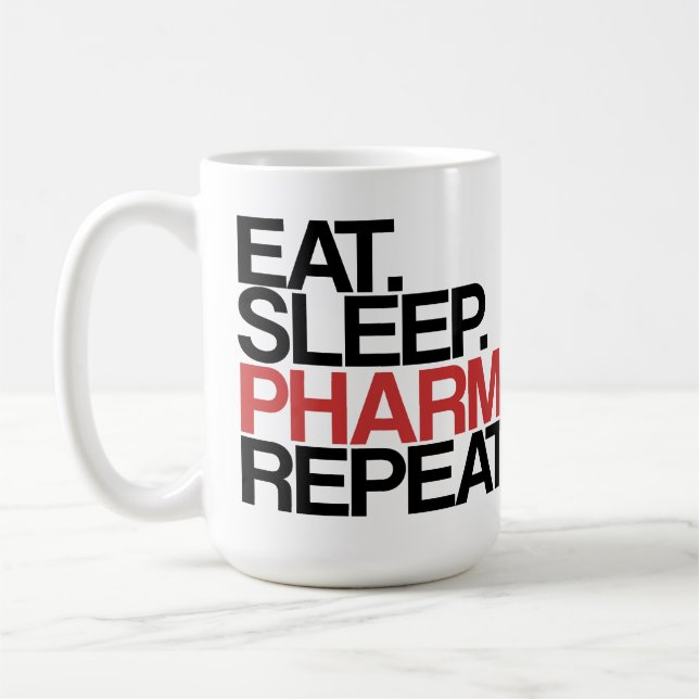 Mangez. Sommeil. Pharmacie. Répétition. Tasse (Gauche)