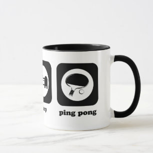 Mangez. Sommeil. Ping-pong. Tasse