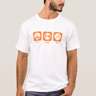 Mangez. Sommeil. Poissons. T-shirt