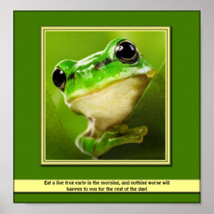 Mangez une affiche vivante de grenouille