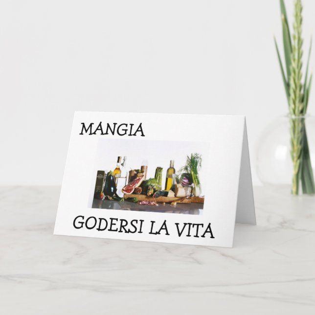"MANGIE - MANGER ET PROFITER DE LA VIE" CARTE D'AN (Devant)