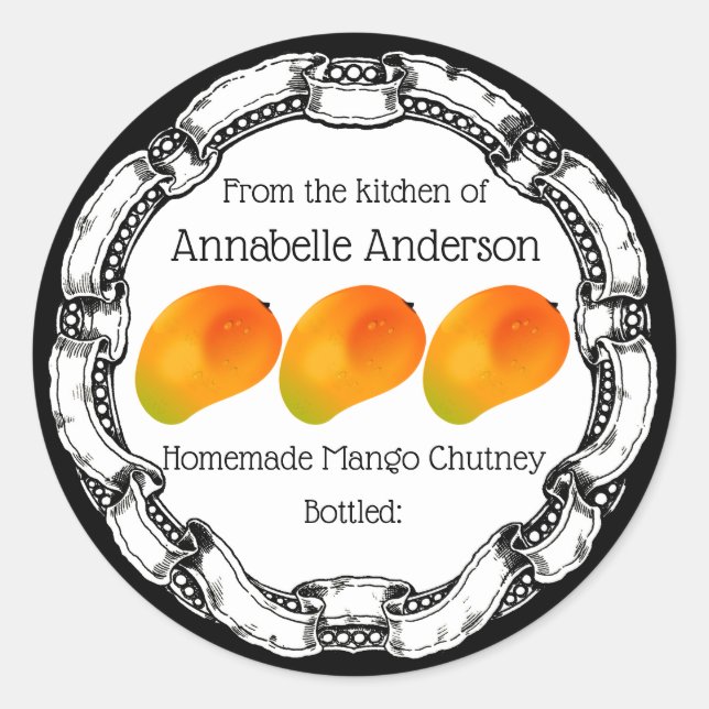 Mango Chutney Étiquette Personnaliser (Devant)
