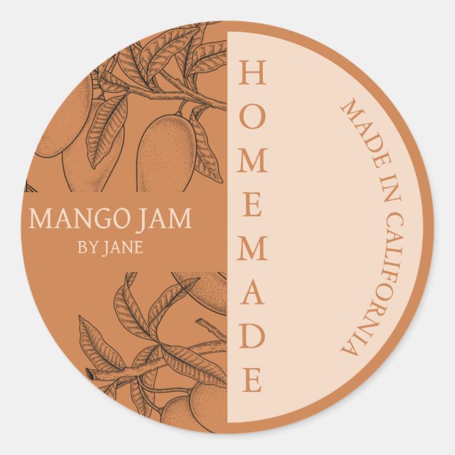 Mango Jam Étiquette d'entreprise moderne (Devant)