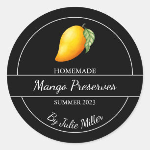 Mango simple fait maison Conserve Étiquette noir