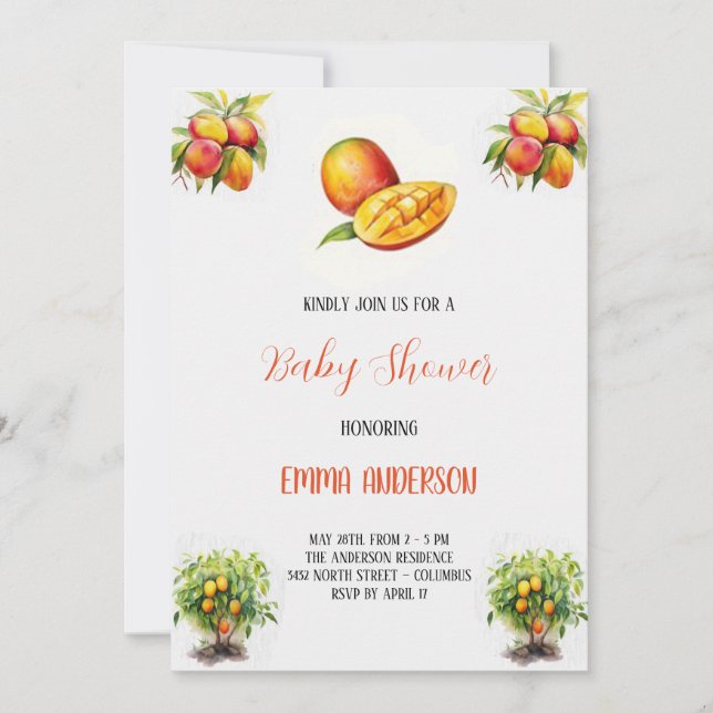 mangue babyshower invitation (Devant)