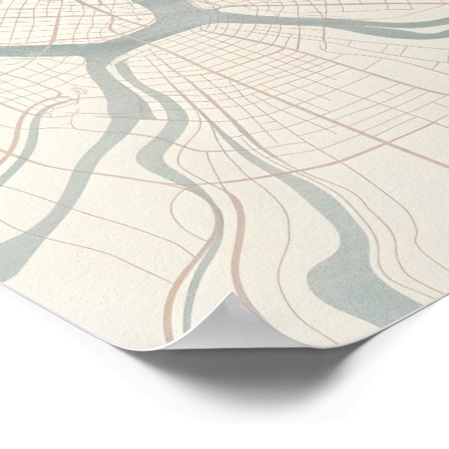 Manhattan Map Wall Art Poster Minimalist New York  (Coin)