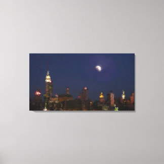 Manhattan Night Skyline Impressionniste Toile