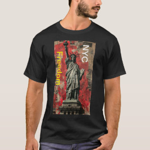 Manhattan Nyc Liberty Statue Mens t-shirt moderne