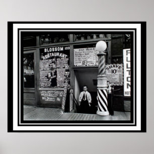 Manhatten Barber Shop Restaurant Poster 16 x 20