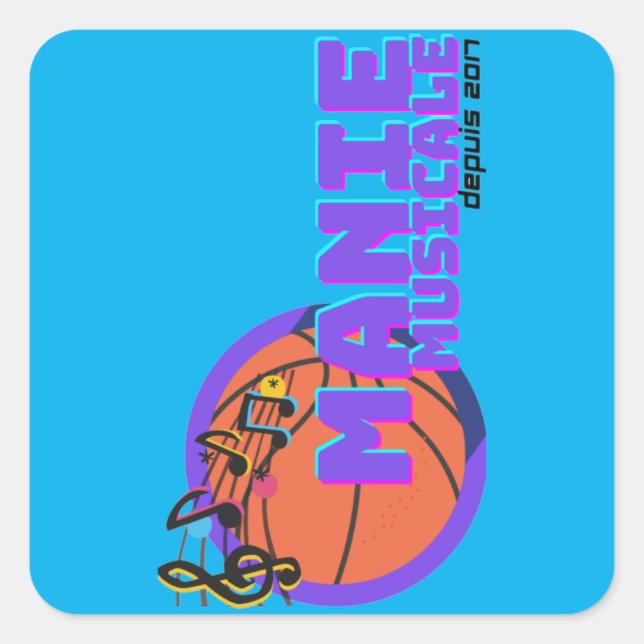 Manie Musicale autocollants carrés (Devant)