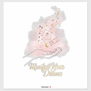 Manifest Your Dreams Sticker - Celestial Boho 