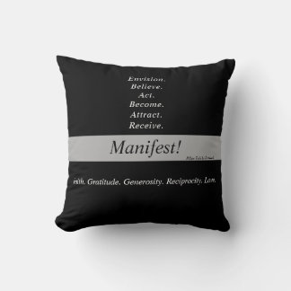 Manifeste ! Oreiller à deux côtés 16x16 -Noir v5