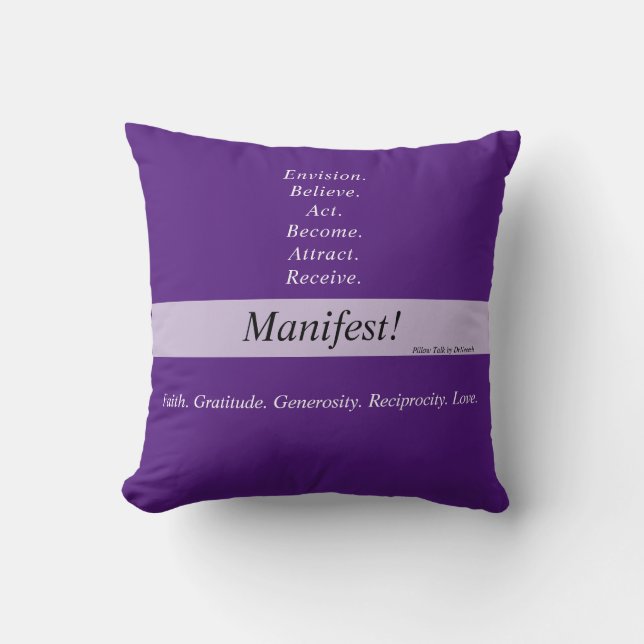 Manifeste ! Oreiller à deux côtés 16x16 -Violet v5 (Recto)