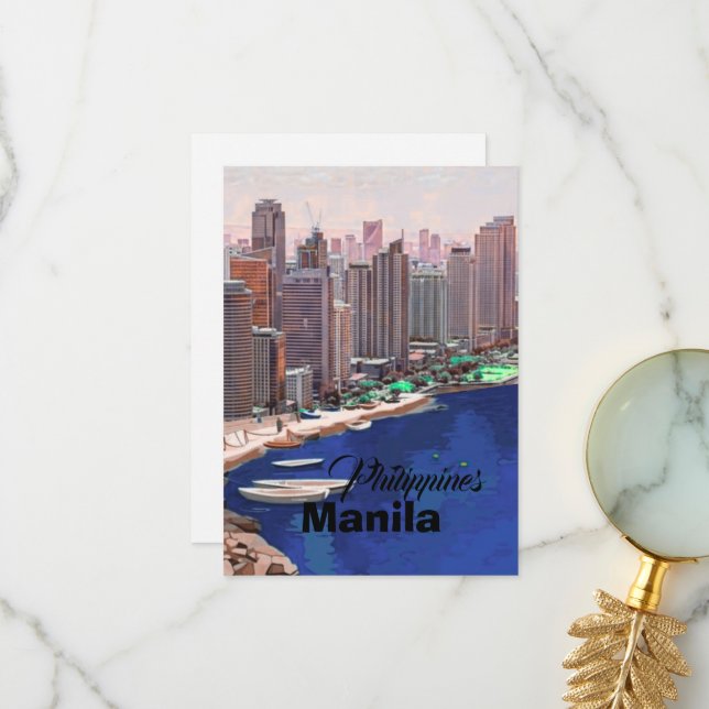 Manille Philippines Carte Postale Art,Philippines  (Devant/Arrière en situation)