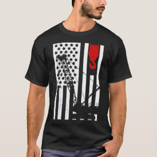 Manipulateur de grue Tshirt US Drapeau Mens Équipe